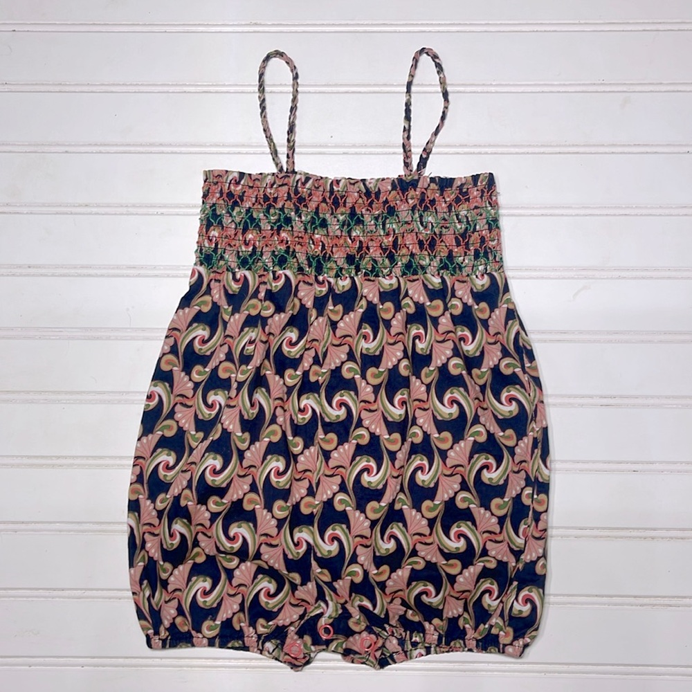 EUC Girls Smocked Paisley Summer Bubble Romper